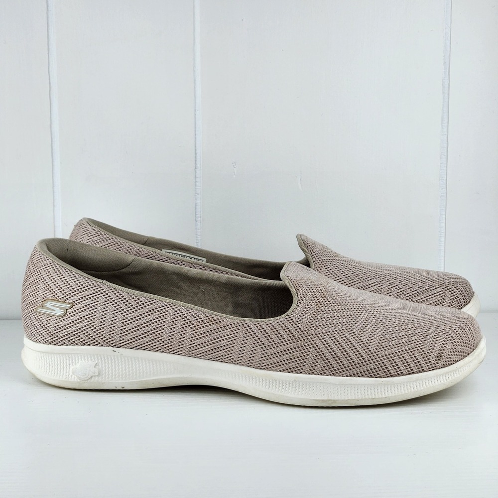 Skechers On-The-Go Taupe Mesh Slip On Walking Shoes 14503H Womens 10